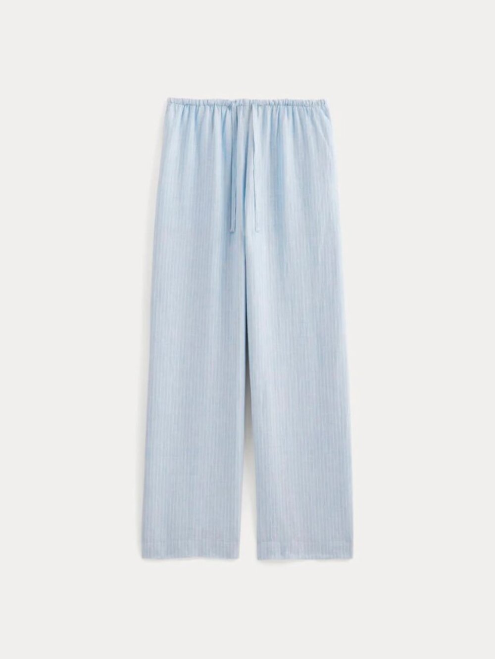 Everlane Linen Drawstring Pant in Blue and White stripe - Picture 3 of 12